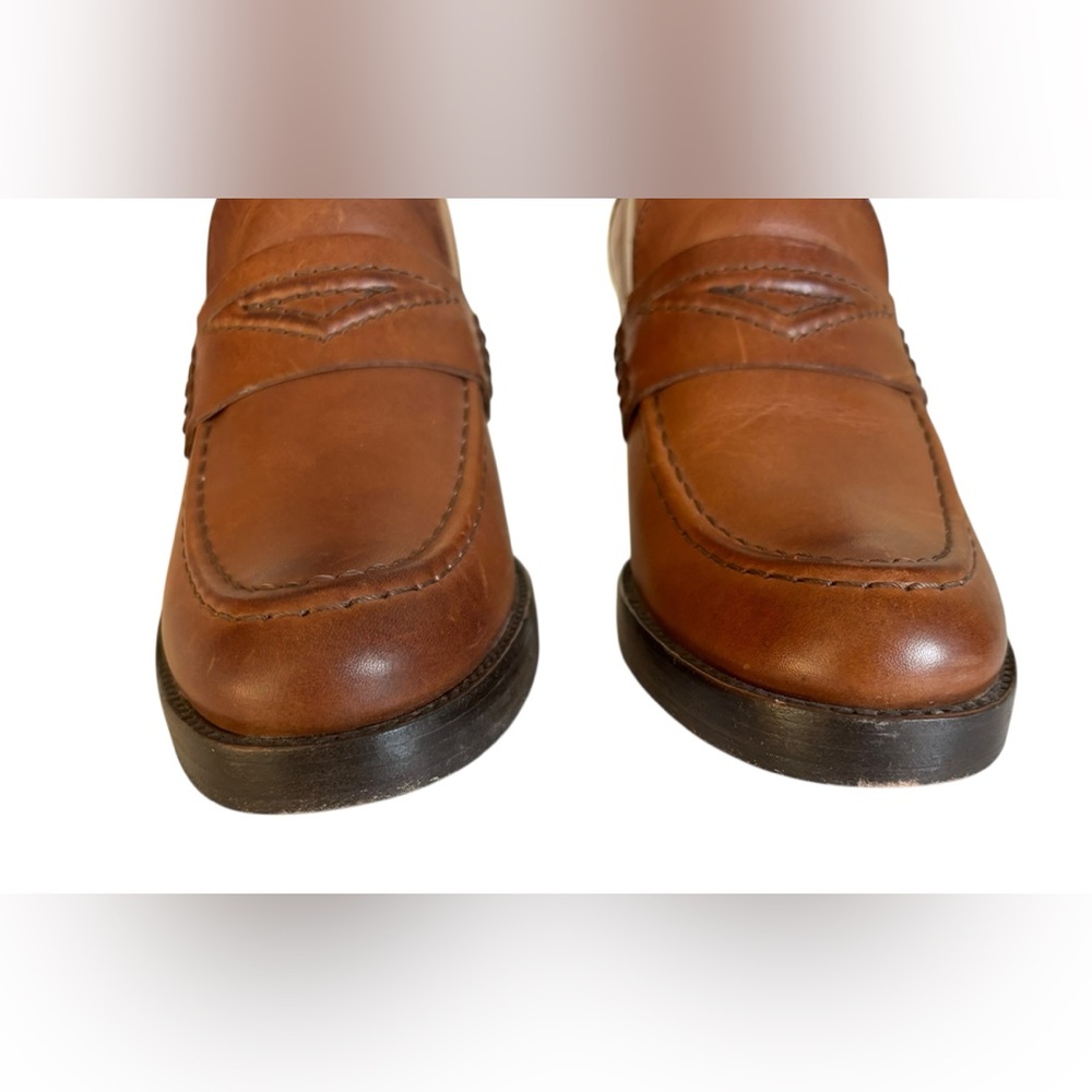 Frye leather women’s 3” heeled loafer. Cognac color. Size 9.5B. Preloved - Picture 3 of 11